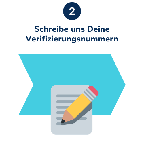 Schreibe uns Deine Verifizierungsnummern