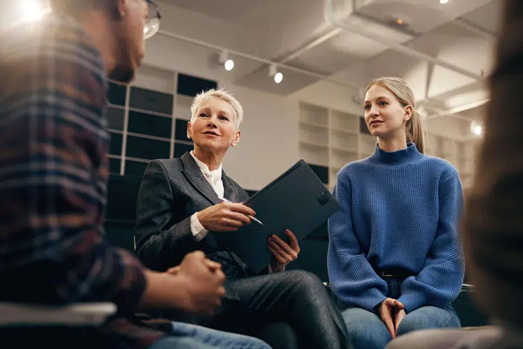 Businesswoman Leads Meeting