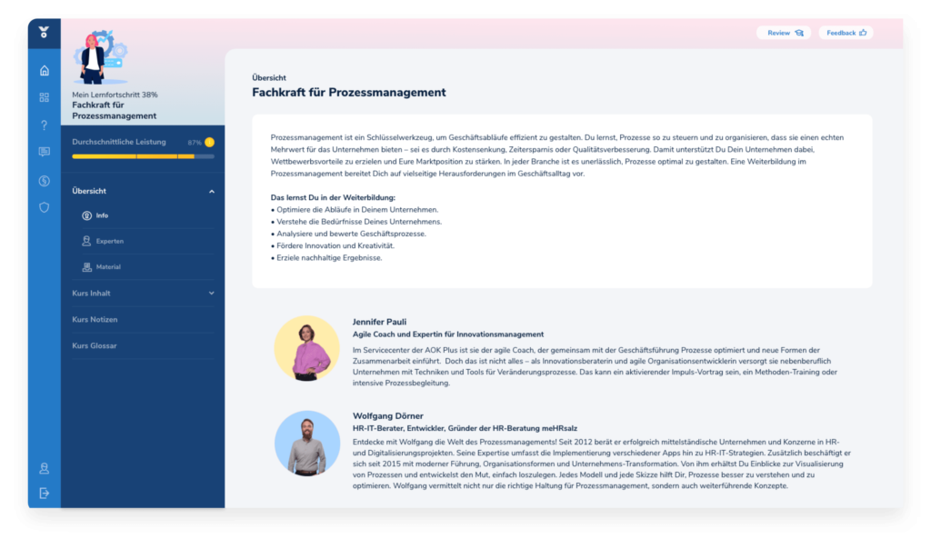 Screenshot Web Fachkraft für Prozessmanagement (IHK)