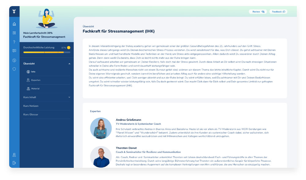Web App Fachkraft für Stressmanagement