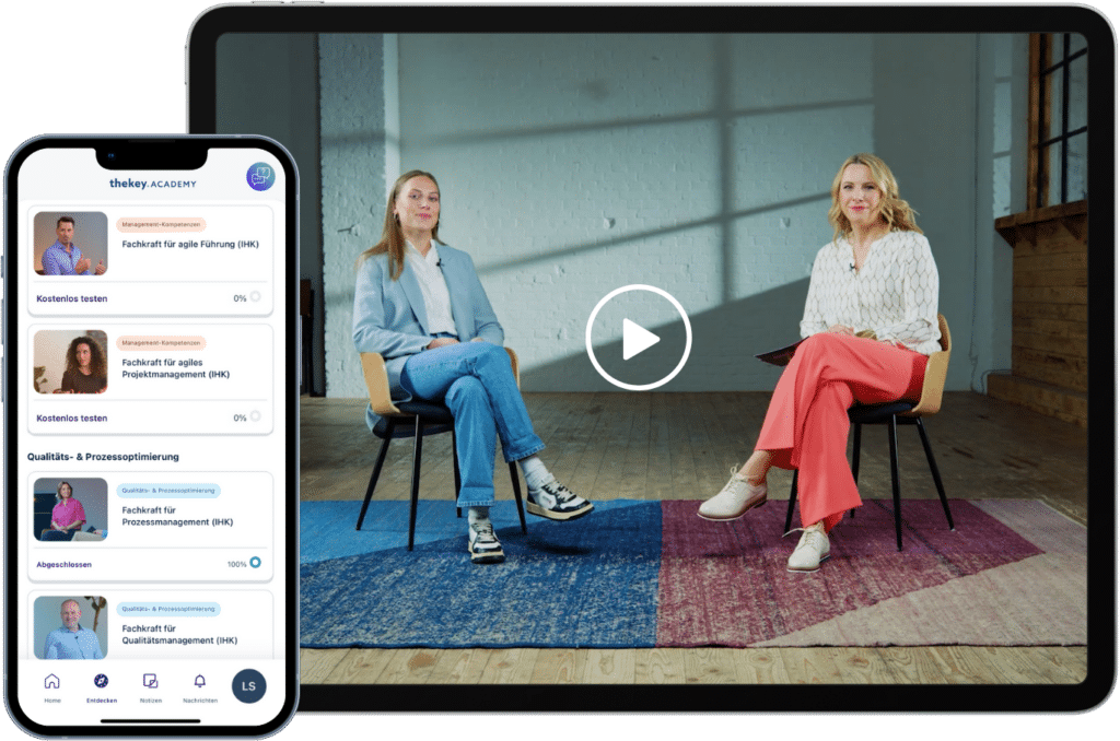 mobile app lehrgangsübersicht phone tablet