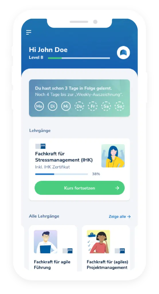 Stressmanagement Dashboard Mobil